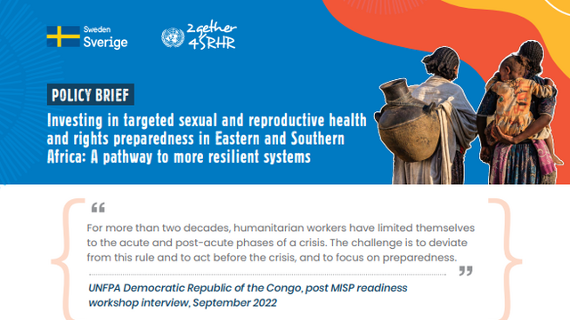 Policy Brief: Investing in targeted sexual and reproductive health and rights preparedness in Eastern and Southern Africa: A pathway to more resilient systems
